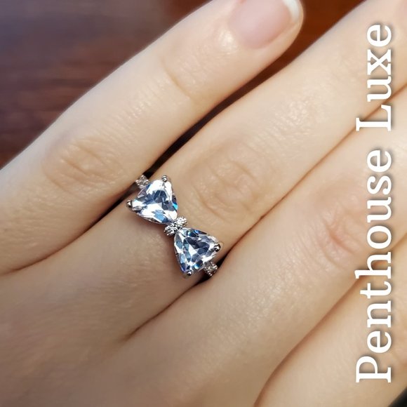 FINAL RESTOCK!! Trillion Cut Silver Bow Ring - Picture 5 of 7